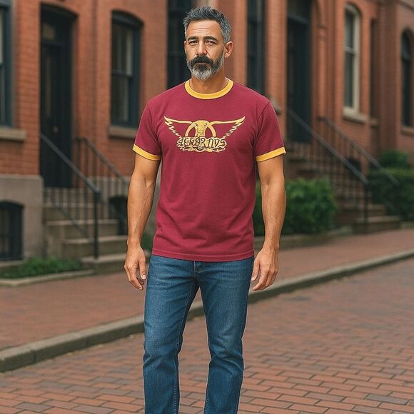 Vintage Aerosmith Tour Tee Delta Pro Weight T Shirt Crew Member Roadie sz L - Picture 11 of 11